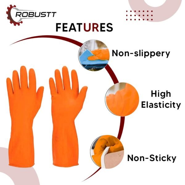 Robustt Heavy Duty Rubber Hand gloves (1 Pair) forBest Amazon Deals