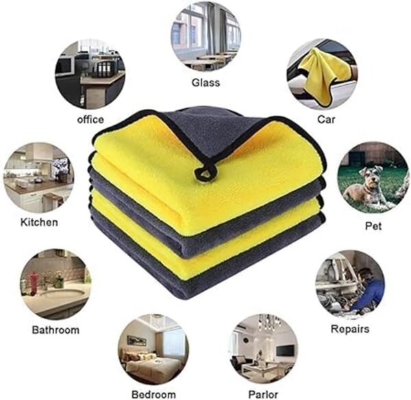 Pack of 4 Pics Microfiber Cleaning Cloth 800 GSM for HomeBest Amazon Deals