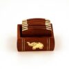 Wooden & Brass Coaster Set for Office Table DecorationBest Amazon Deals