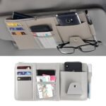 Car Visor Organizer with Zipper  PU Leather Sun VisorBest Amazon Deals