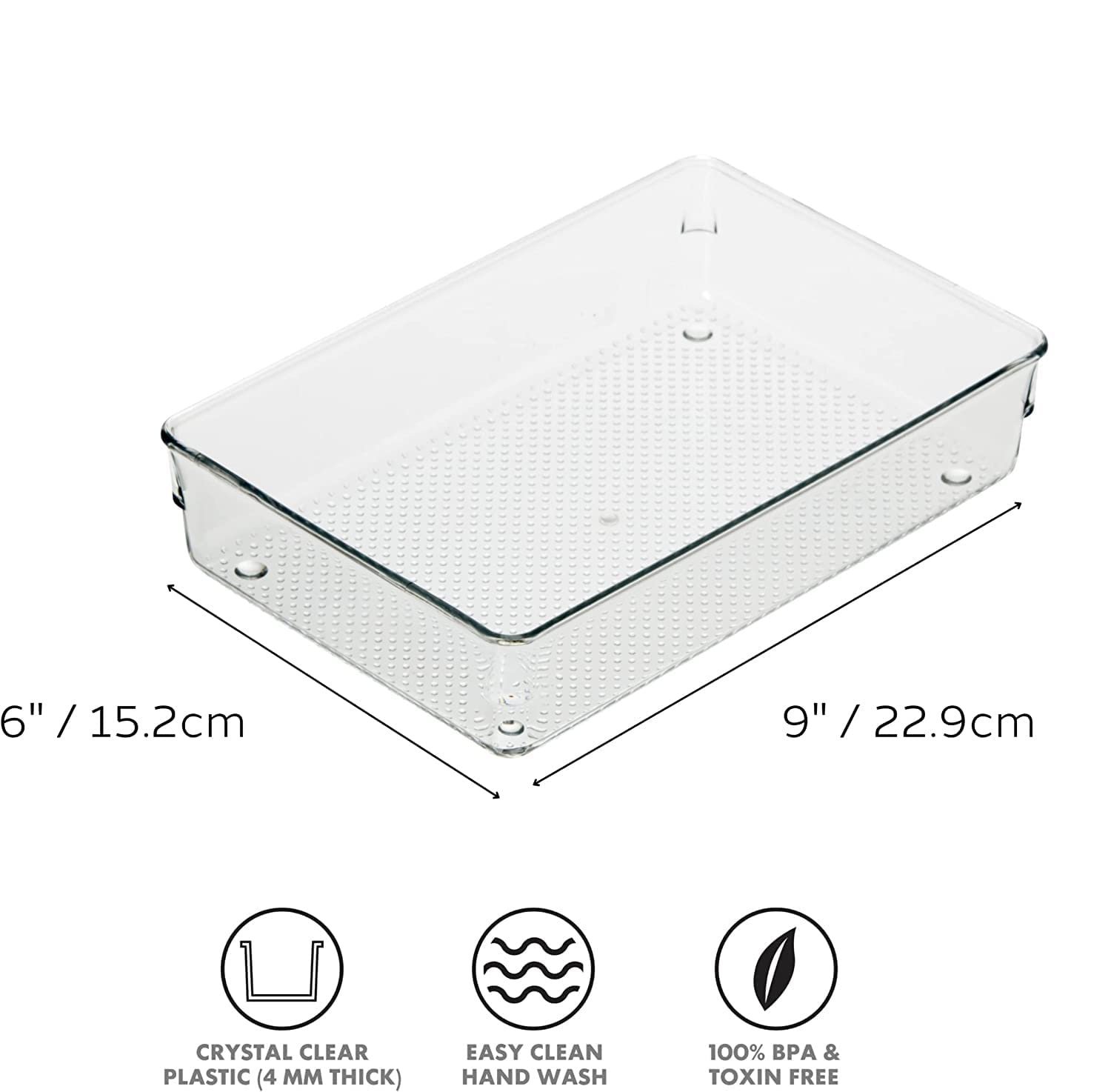 Zollyss 4 Pcs Clear Plastic Clothes Drawer OrganiserBest Amazon Deals