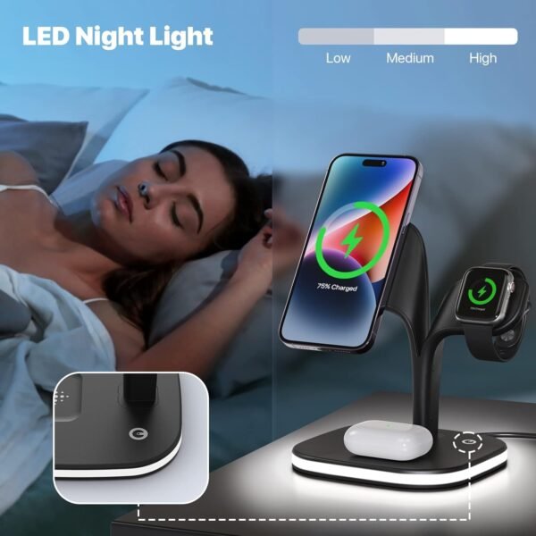 Dratal Mag-Safe Charger 3 in 1 Wireless Charging Station with LEDMobile Accessories Deal