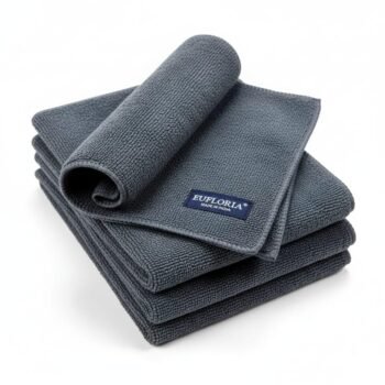 EUFLORIA Microfiber Cloth 4 PCS - 4040- CM 340 GSM Grey,Best Amazon Deals