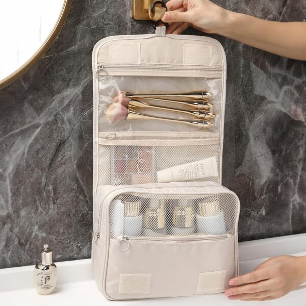 Wolpin Toiletry Bag Travel Nylon (Beige, 15 CM) |Best Amazon Deals