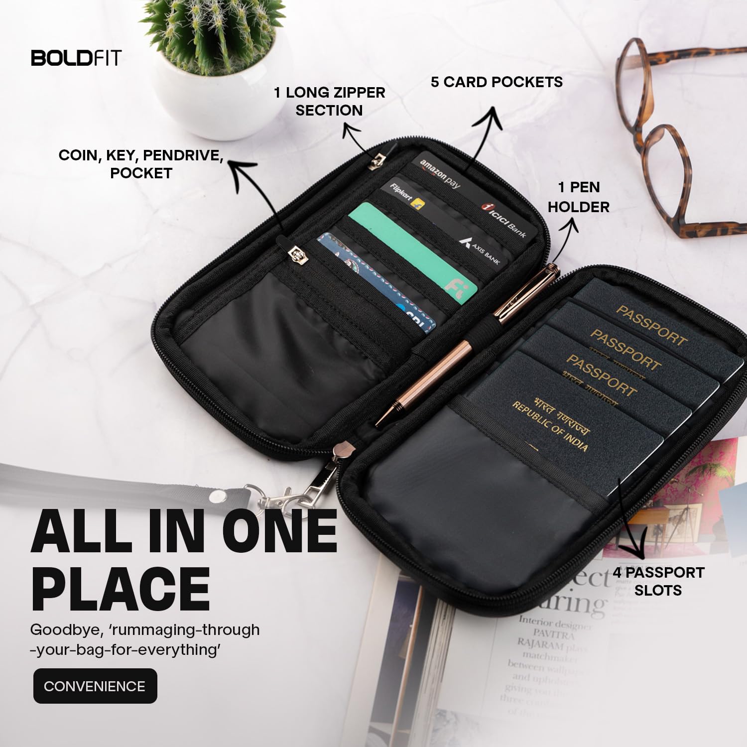 Boldfit Polyester Passport Cover for Men Card Holder forBest Amazon Deals