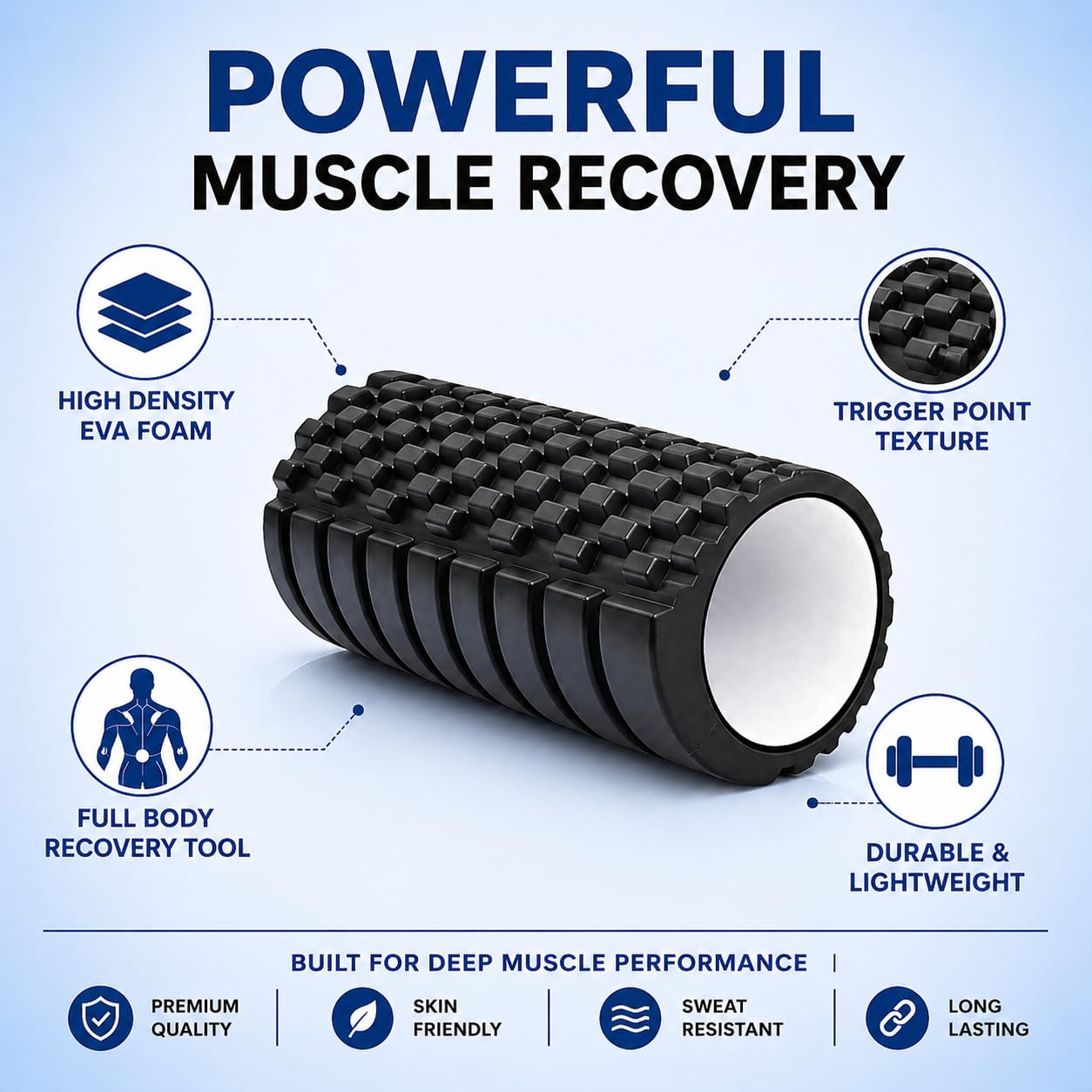 PulGos Black Foam Roller for Exercise, Deep TissueBest Amazon Deals