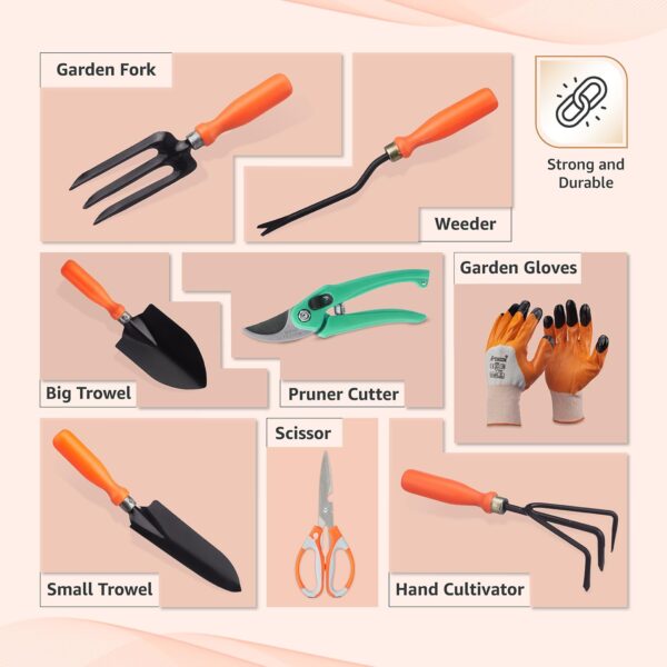 Amazon Brand – Solimo 8-Piece Gardening Tool Kit |Best Amazon Deals