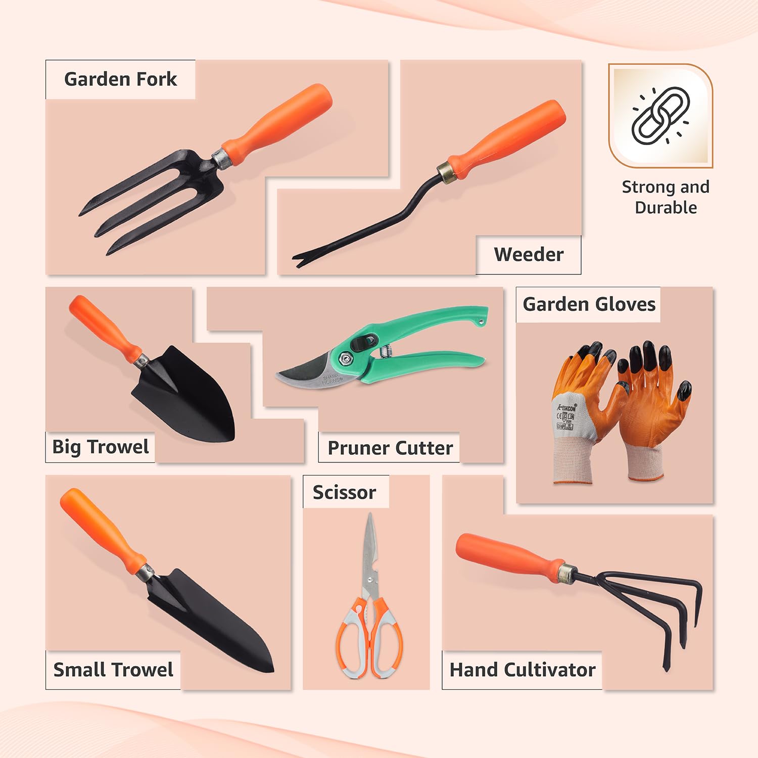 Amazon Brand – Solimo 8-Piece Gardening Tool Kit |Best Amazon Deals
