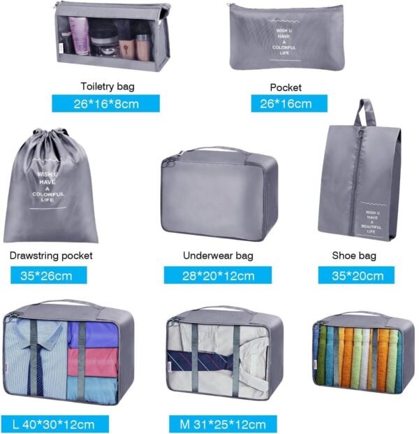 Flyngo 8 Pcs Travel Organizer Pouch Packing Cubes ForBest Amazon Deals