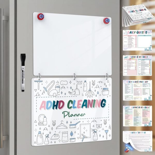 ADHD Cleaning Planner - Reusable Magnetic Fridge CleaningBest Amazon Deals
