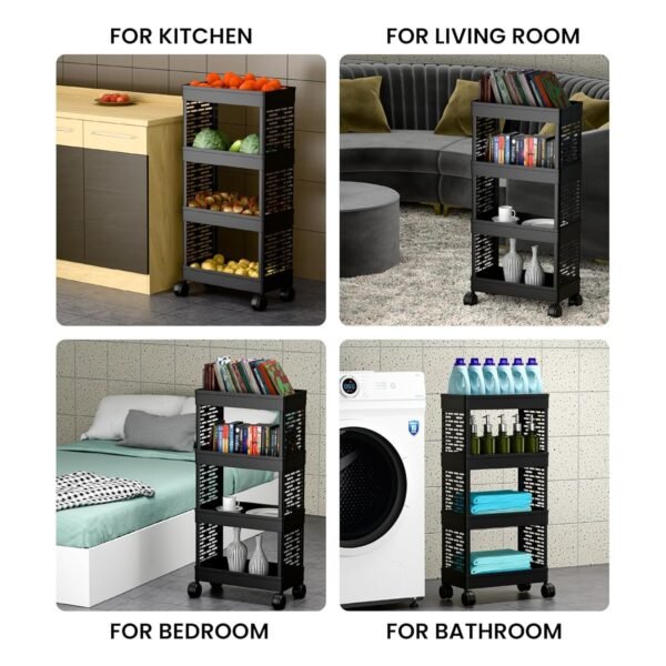 Plastic Multipurpose 4-Tier Floor Mount Corner ShelfBest Amazon Deals