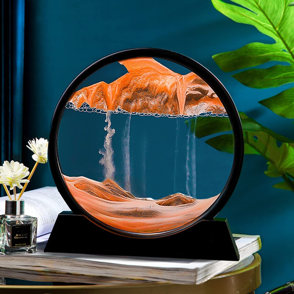 FEBLICH 3D Moving Sand Art Picture Glass Liquid PaintingBest Amazon Deals