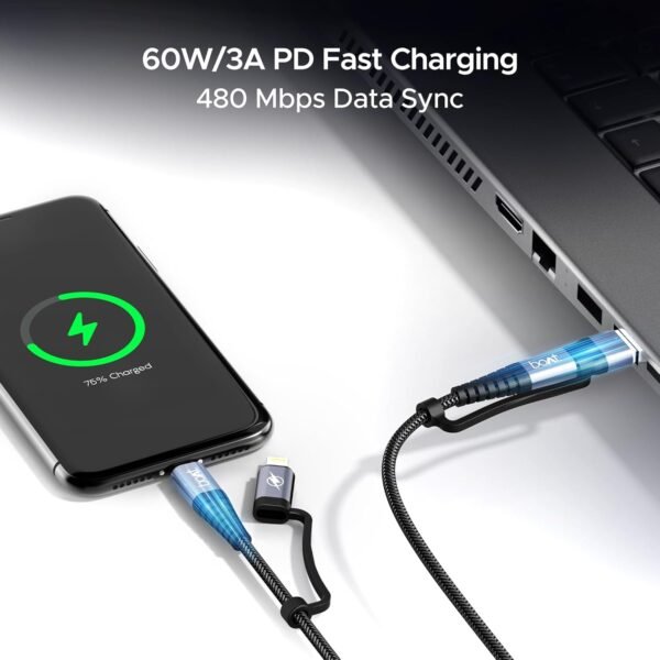 boAt FlexiCharge 400 Charging Cable w/ 4-in-1Best Amazon Deals