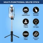 Kratos Selfie Stick, 3 in 1 Multifunctional Design, RechargableMobile Accessories Deal