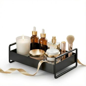 Modern Black Metal Tray for Kitchen Organizer, Oil StandBest Amazon Deals
