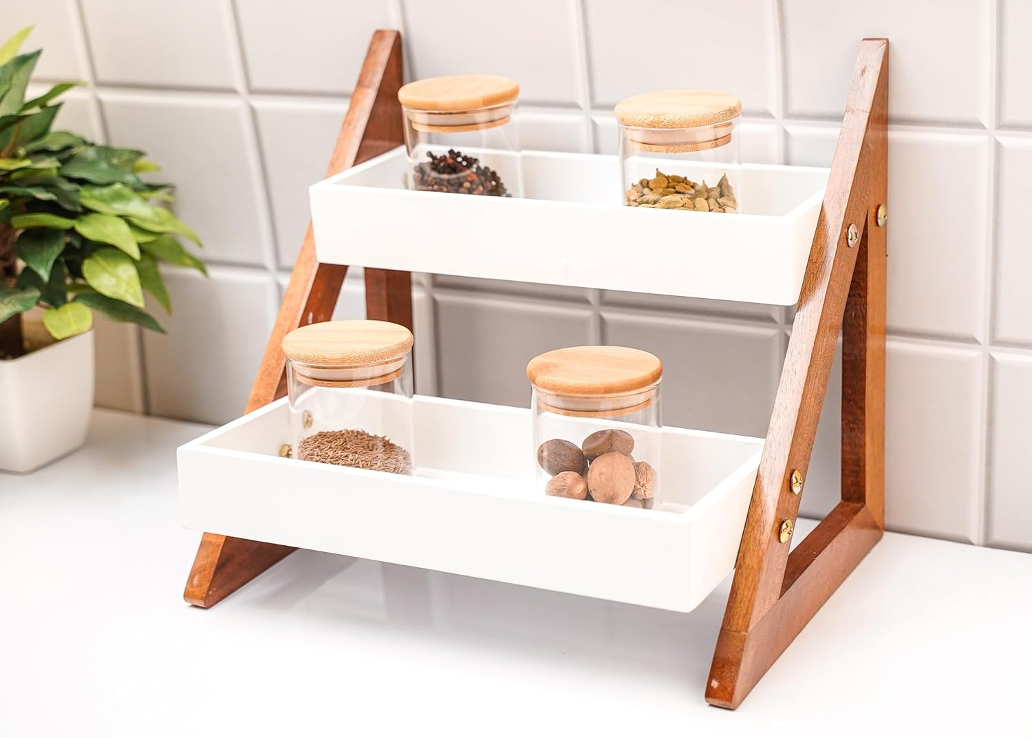 UHUD CRAFTS Multipurpose Wooden Triangluar CountertopBest Amazon Deals