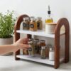 FireBees 2 Tier Kitchen Counter Organizer, Wooden KitchenBest Amazon Deals