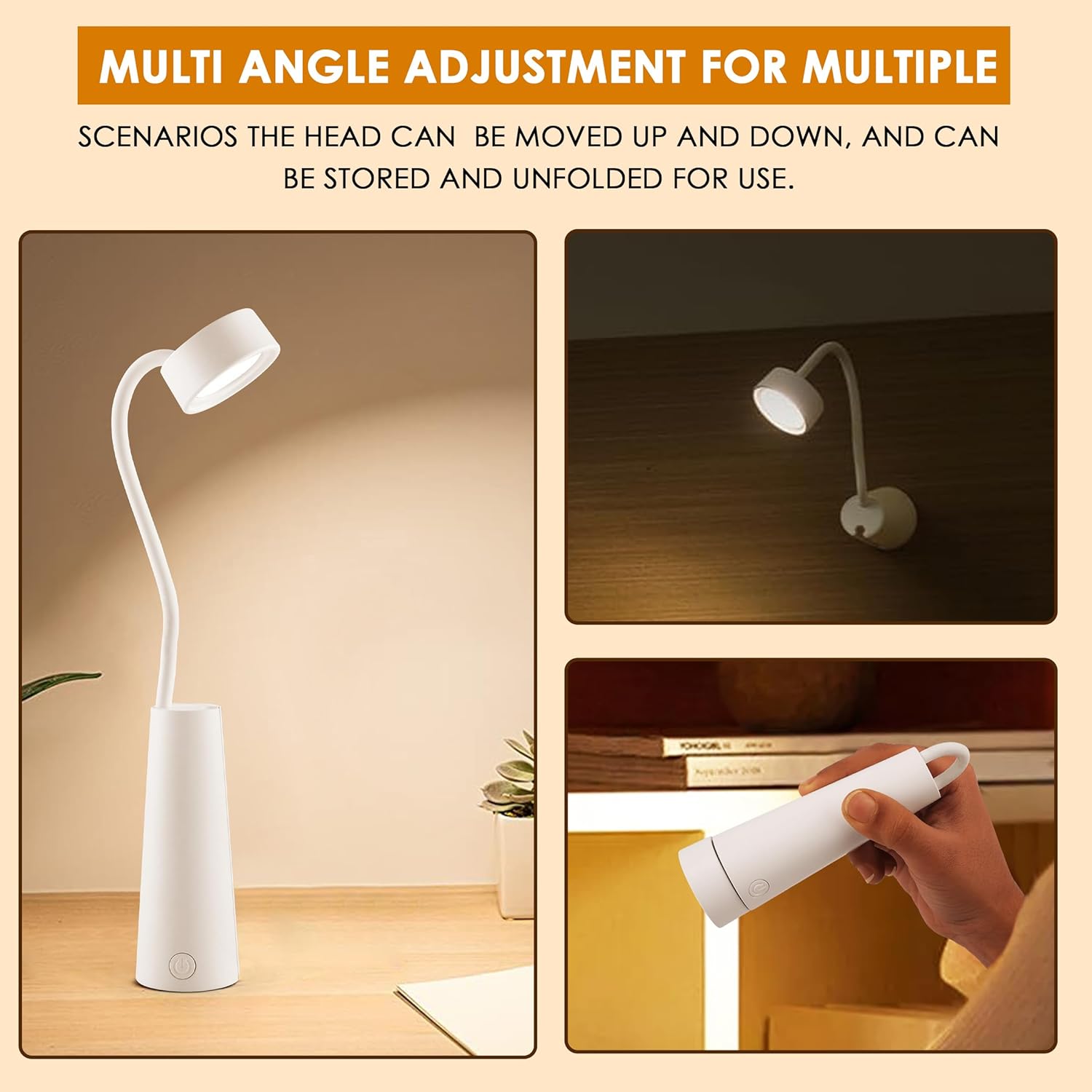 Gesto Plastic Rechargeable Led Book LightDimmable 3 ColorBest Amazon Deals