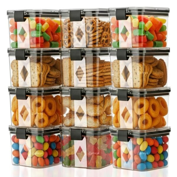 GOLWYN KITCHEN STORAGE CONTAINER SET AIR TIGHT (500 ML SET OF 12), PLASTIC GOLWYN KITCHEN STORAGE CONTAINER SET AIR TIGHT (500 ML SET OF 12), PLASTIC