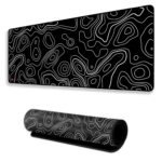 Black Minimalist Contour Line Extended Mouse Pad, 58.5 xBest Amazon Deals