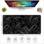Black Minimalist Contour Line Extended Mouse Pad, 58.5 xBest Amazon Deals
