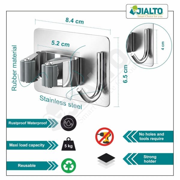 JIALTO 3 PCS Adhesive Broom Holder Wall Mounted Best Amazon Deals