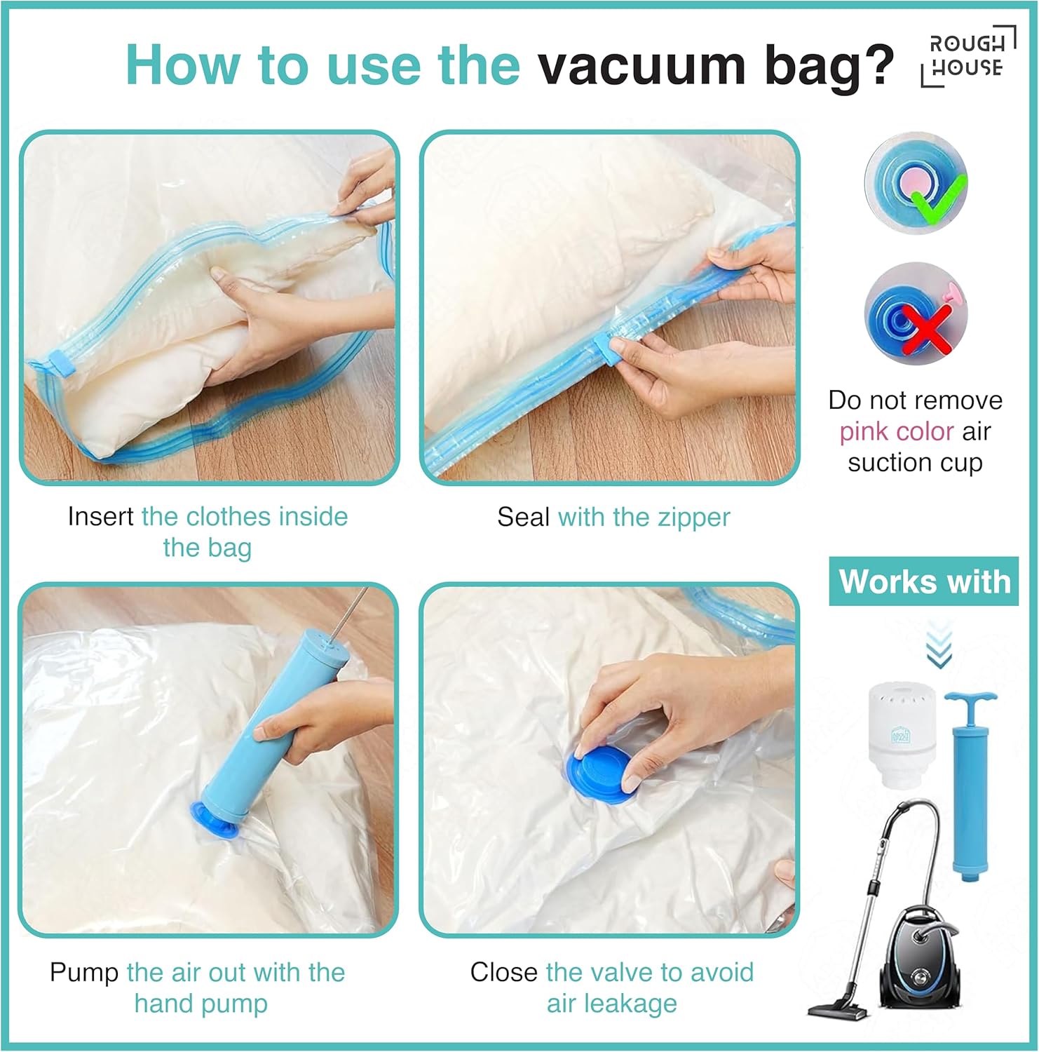 Roughhouse Ultra-Durable Vacuum Storage Bags Pack of 5Best Amazon Deals