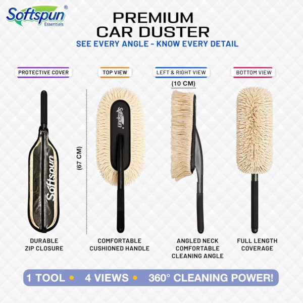 SOFTSPUN Essentials Car Duster Off White, Long-HandleBest Amazon Deals