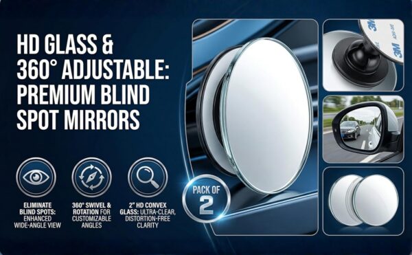 CarFrill Blind Spot Mirror  2″ Round HD Glass Convex RearBest Amazon Deals