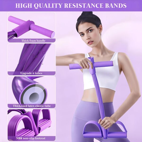 4 Tube Pedal Resistance Band for Exercise, Fitness PullBest Amazon Deals