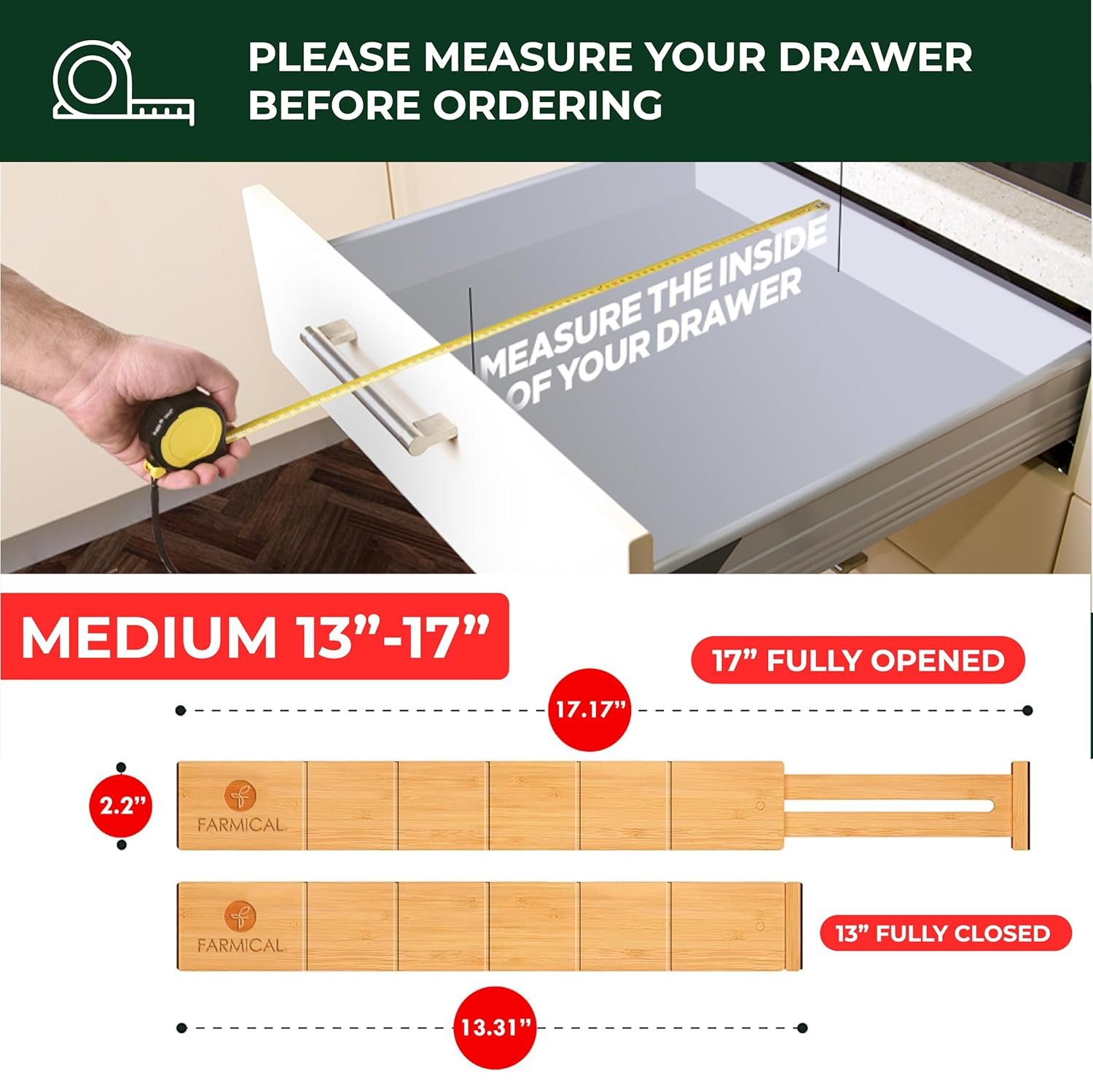 Farmical Drawer Dividers Organizer with Partition ExpandsBest Amazon Deals