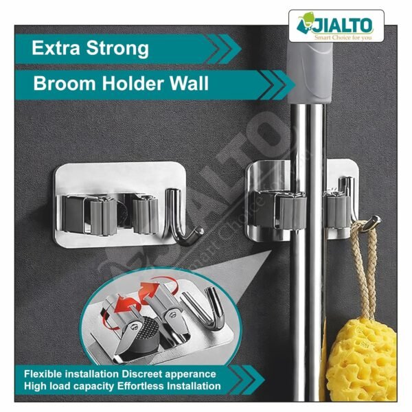 JIALTO 3 PCS Adhesive Broom Holder Wall Mounted Best Amazon Deals