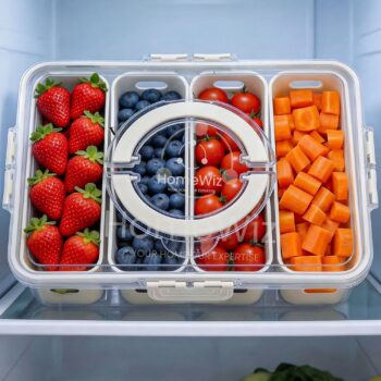 HomeWiz Divided Fridge Storage Box with Lid & Handle |Best Amazon Deals HomeWiz Divided Fridge Storage Box with Lid & Handle |Best Amazon Deals