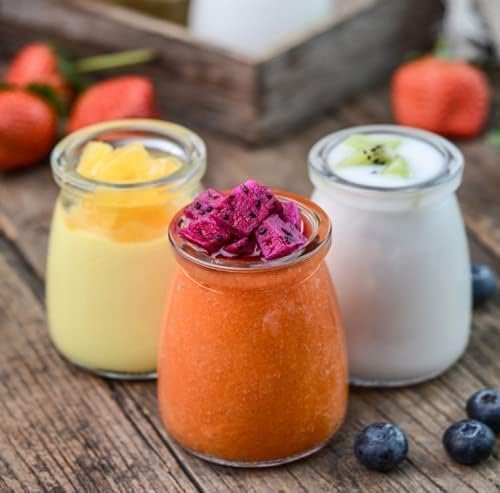 Set of 6 Glass Yogurt Pudding Jars with Airtight Lids Best Amazon Deals