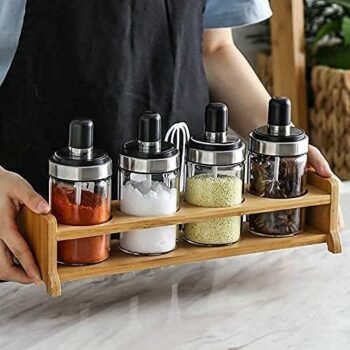 Borosilicate Glass Spoon Jar Set Transparent AirtightBest Amazon Deals
