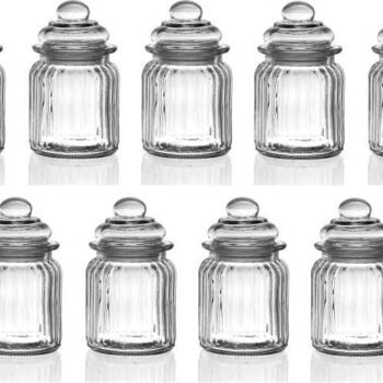 Glass Jars 350 ml, Pack of 9 Airtight Clear Food StorageBest Amazon Deals Glass Jars 350 ml, Pack of 9 Airtight Clear Food StorageBest Amazon Deals