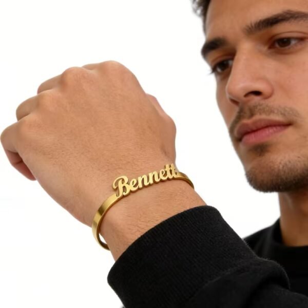 Artsycollection Name Cuff Bracelet for Men | PersonalizedBest Amazon Deals