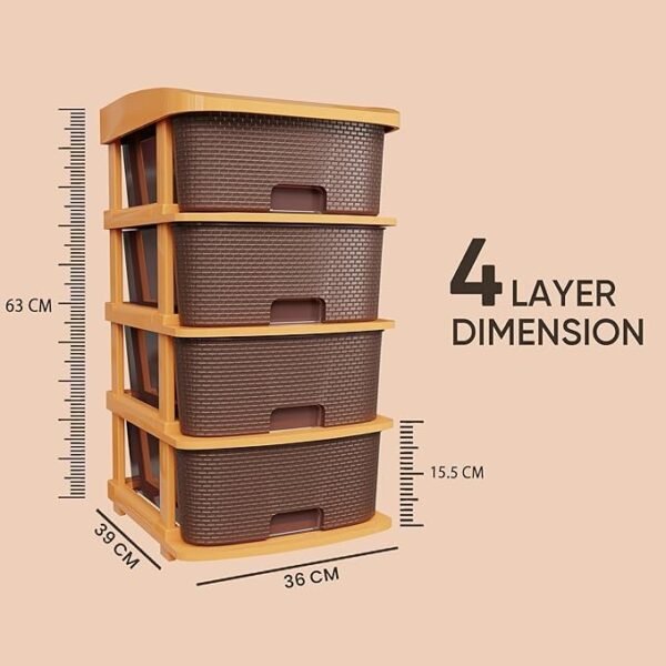 4 XL Large Plastic Modular Drawer Storage Unit  Brown |Best Amazon Deals