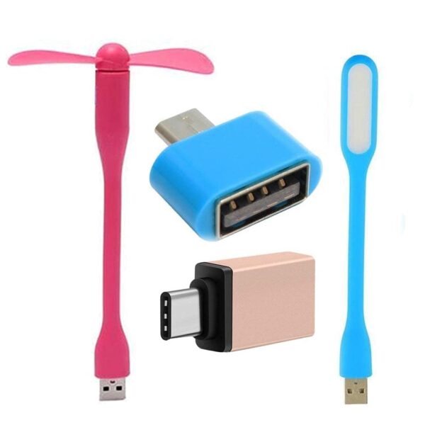 BLAXSTOC Combo USB Fan + Light/Type C + Micro USB OTGBest Amazon Deals