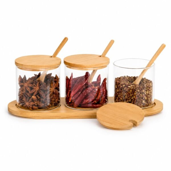 Round Glass Storage Jars Set of 3 (300 ML Each)  BambooBest Amazon Deals