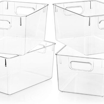 Snazzy Clear Plastic Pantry Organizer Bins, 4 PCS FoodBest Amazon Deals