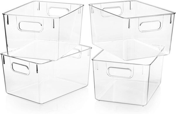 Snazzy Clear Plastic Pantry Organizer Bins, 4 PCS FoodBest Amazon Deals