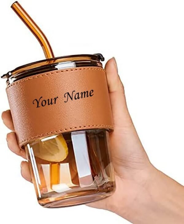 Personalized Glass Sipper Tumbler with Name | LeatherBest Amazon Deals