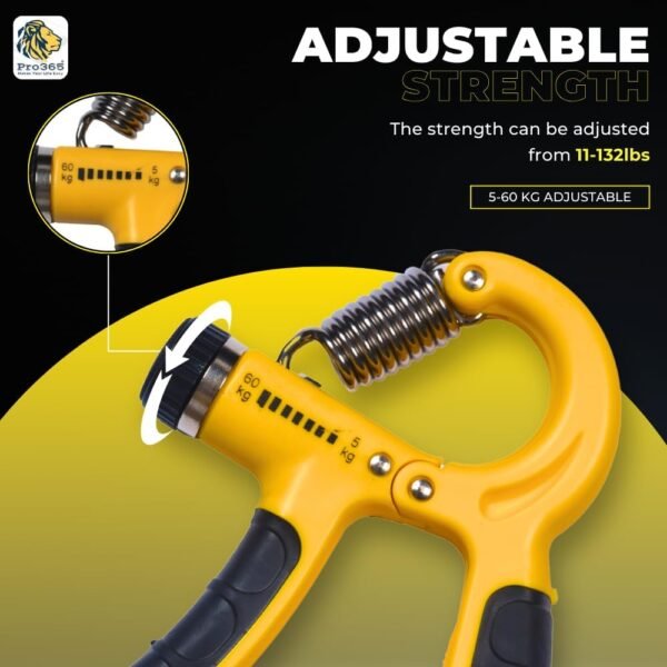 PRO365 Adjustable Hand Gripper with Counter (560Kg) +Best Amazon Deals