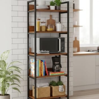 RIZIK STORE 5-Tier Metal & Wooden Microwave Oven Stand -Best Amazon Deals