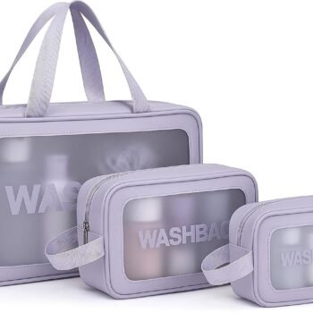 KASHIVAL 3-Piece Clear Travel Toiletry Bags Set,Best Amazon Deals KASHIVAL 3-Piece Clear Travel Toiletry Bags Set,Best Amazon Deals