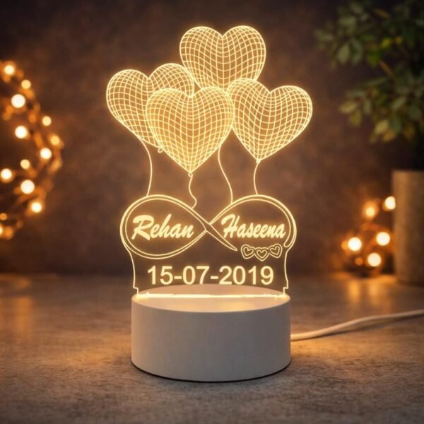 Customized 3D Lamp for Couples  Personalized LED NightBest Amazon Deals