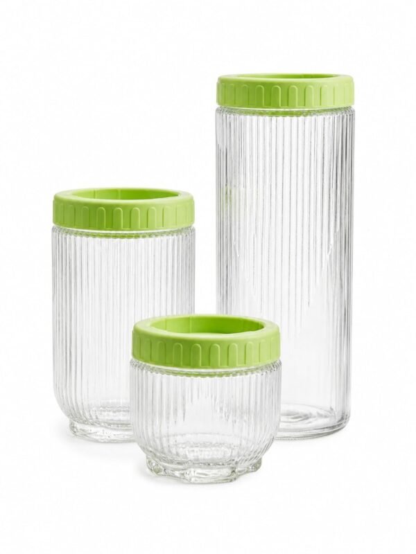 Glass Storage Jar Set of 3 (250ml, 500ml, 800ml) withBest Amazon Deals Glass Storage Jar Set of 3 (250ml, 500ml, 800ml) withBest Amazon Deals