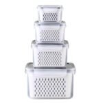 BRAVIK 4 PCS Large Fruit Containers for Fridge-LeakproofBest Amazon Deals