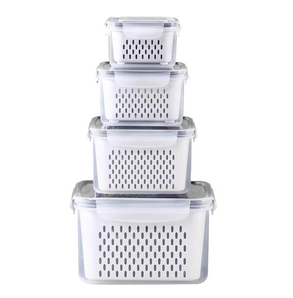 BRAVIK 4 PCS Large Fruit Containers for Fridge-LeakproofBest Amazon Deals